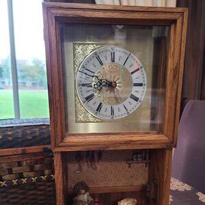 Folk Art Primitive Rustic Shadow Box Clock Farmhouse General Store Diorama.